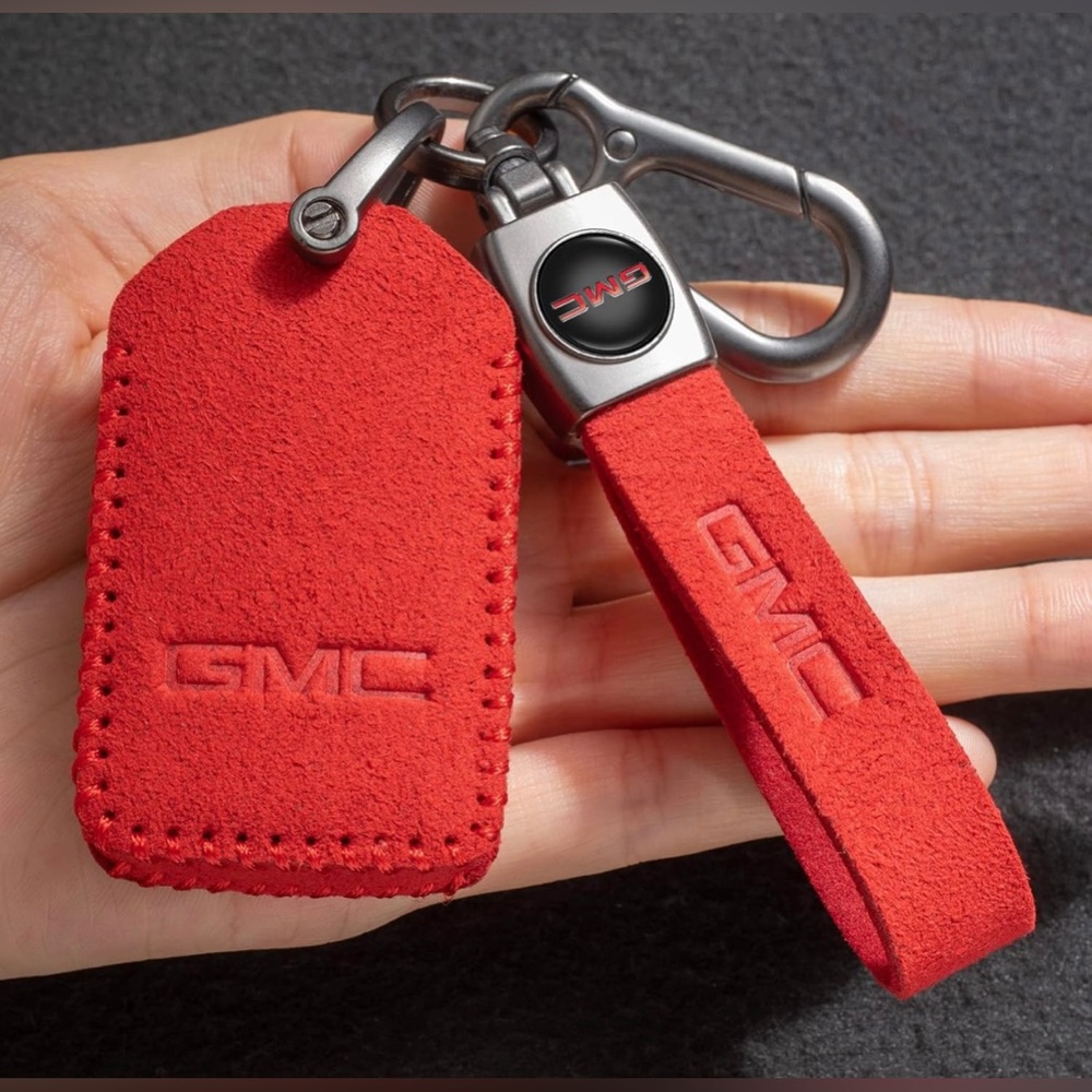 GMC key fob Keychain in Red suade and key fob cover in Red NWT